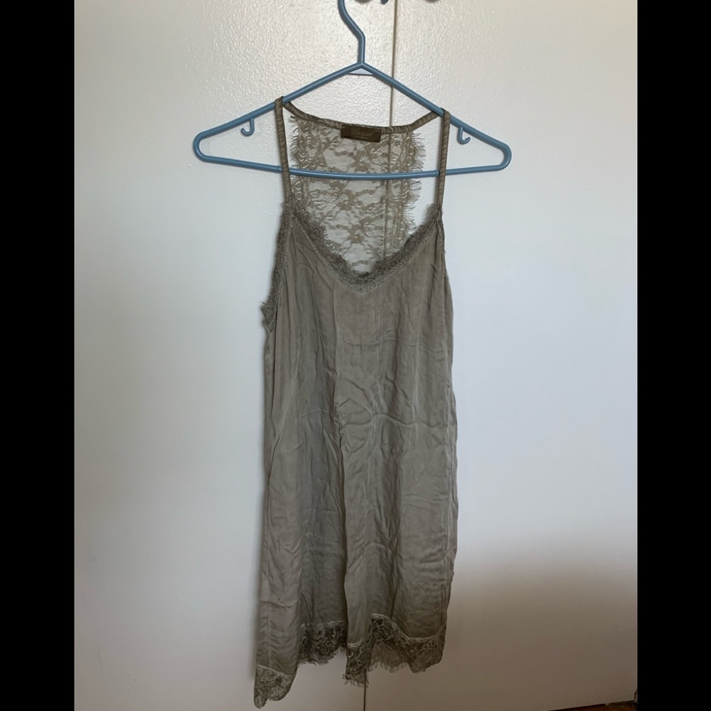 Long coton and lace camisole made in Italy
